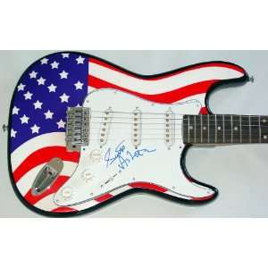 Scott Asheton Autographed Signed USA Flag Guitar PSA/DNA