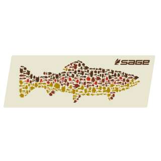 Sage Fly Fishing Bumper Sticker Brown Trout Fly Pattern Logo Decal 