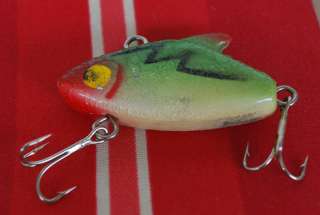   Vintage Fishing Lure Wood Wooden Rainbow Color Fish 2 Hooks 2 VTG