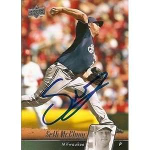  Seth McClung Signed Milwaukee Brewers 2010 UD Card 