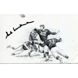  Sid Luckman Autographed/Hand Signed Postcard Sports 