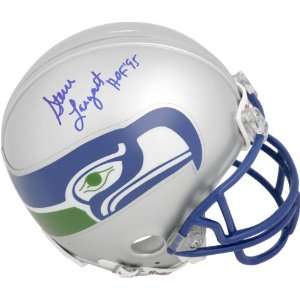 Steve Largent Seattle Seahawks Autographed Mini Helmet with HOF 