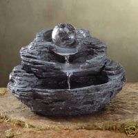 Marble ball rock shelf step water fountain, fountains  