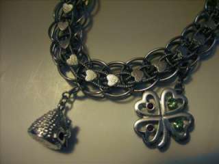   MONET Charm Bracelet Beehive Four Leaf Clover Sailboat  