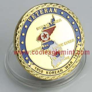 The Korean War Gold plated Challenge Coin 620  