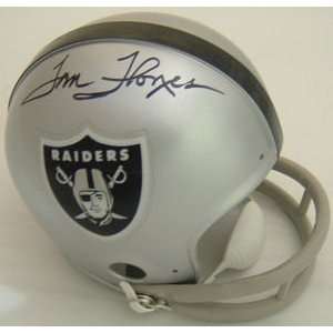 Tom Flores Signed Oakland Raiders Throwback Mini Helmet