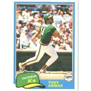  1981 Topps # 629 Tony Armas Oakland Athletics Baseball 