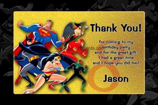Justice League Invitations Custom Made and Personalized Birthday Party 