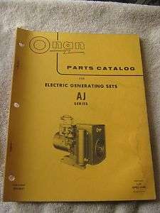Onan AJ Series Generator Parts Catalog Manual Spec A M  