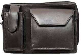 Genuine Leather Executive Unisex SHOULDER BAG Organizer # 3145 BLACK 