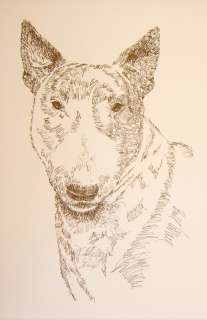 BULL TERRIER DOG ART #50 Kline draws your dog name free  