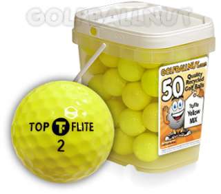 50 Ball Bucket Mint TopFlite Mix Yellow Used Golf Balls  