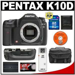  Pentax K10D Digital SLR Camera Body + Pentax D BG2 Battery 