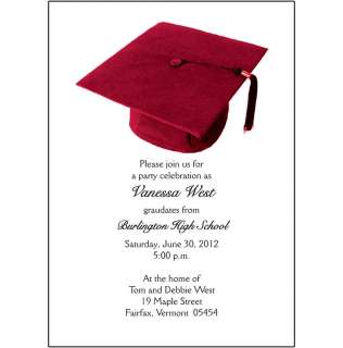 25 Personalized Graduation Party Invitations   Graduation Cap   Grad 
