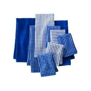  Blue Towel and Dishcloth  Assorted Set of 9