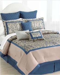 PATTI LABELLE New Day Grey Blue Queen 9p Comforter Set  