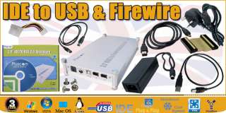   External Firewire Combo USB to 3.5 IDE Hard Disk Drive Enclosure Case
