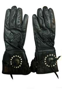 womens black leather gloves by willie a harley davidson related brand 