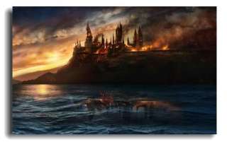 Harry Potter 7 Castle Burnning Hot New Silk Poster 24  