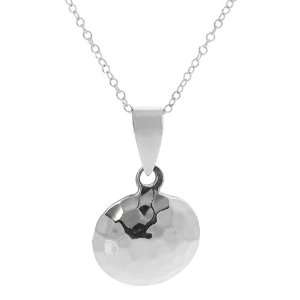   Circle Hammered Finish Necklace .925 Stamp Hypoallergenic Jewelry