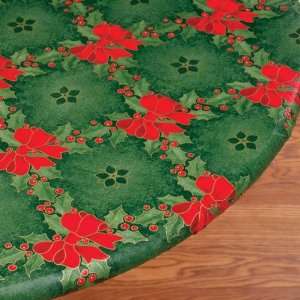  Holly & Ribbons Elasticized Tablecover Lg Rd