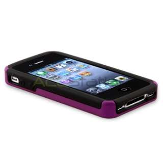 Purple/Black Checker Hard Clip on Case Cover+PRIVACY FILTER for iPhone 