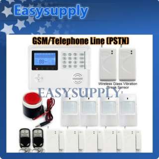   Wired GSM/PSTN Auto dial Home Burglar Security System Breakage Sensor