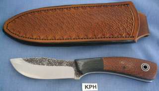   FIDDLEBACK FORGE KPH BLACK BURLAP CUSTOM FIXED BLADE HUNTING KNIFE