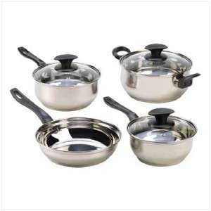 pc Stainless Steel Cookware Set Cooking Pots Soup Sauce Pans Lids 