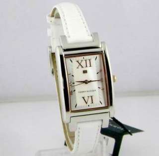 Tommy Hilfiger Women Leather White Strap Watch Woman Wristwatch 