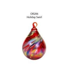  Glass Eye Studio Ornament Raindrop Holiday Swirl 