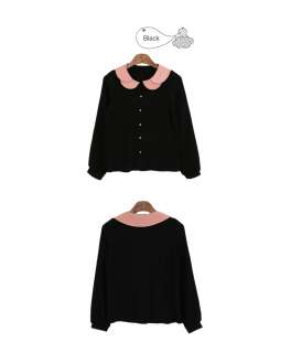   Blouses Lovely & Cute Style Flower Neck Tops Tshirts 2 colors Winter