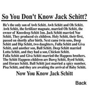 SHIRT   WESTERN   I Know Jack Schitt   SM XL  