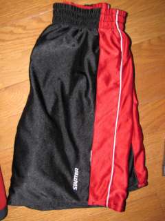 pair of red and navy reversible GAP jersey shorts