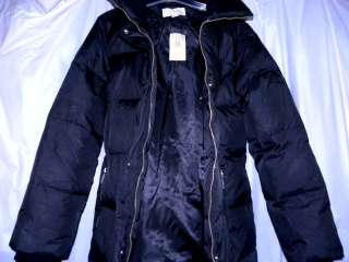 New Michael Kor Down Basic Black Long Winter Parka Jacket Coat Women 