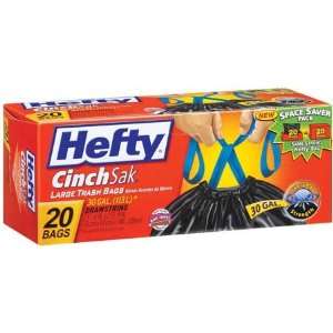  Hefty Cinch Sak Trash Bags w/ Drawstring Black 30 Gallon 