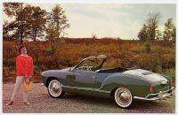 1960 VW KARMANN GHIA CONVERTIBLE Adv Postcard  