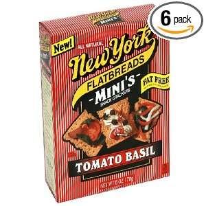 New York Flatbreads Minis, Tomato Basil, 6 Ounce Packages (Pack of 6 