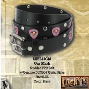  LUCKY 13~ Gas Mask Studded Guitar Pick Belt (Large 