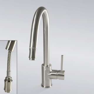 16 Pull Out Spout Kitchen Sink Faucet Brushed Nickel  