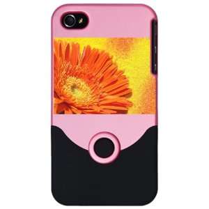   iPhone 4 or 4S Slider Case Pink Daisy Orange Gerbera 