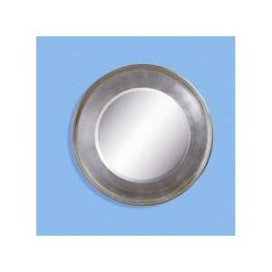  Bassett Mirror M2756B Round Mirror in Wide Silver Leaf 