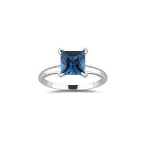   19 Cts London Blue Topaz Solitaire Ring in 18K White Gold 8.0 Jewelry