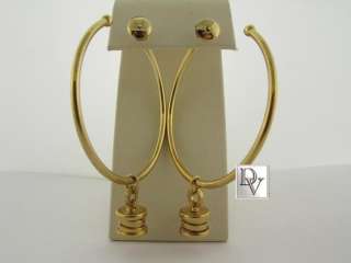 NEW LADIES BVLGARI YELLOW GOLD B ZERO HOOP EARRINGS NIB  