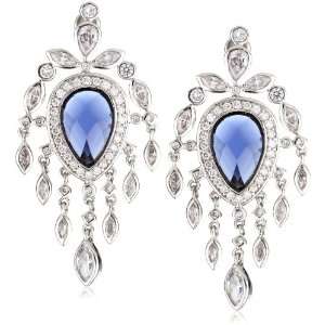    CZ by Kenneth Jay Lane Blue Pearl with Fringe Earrings Jewelry