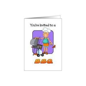The GrillMaster Humor Cook Out BBQ Invitations Paper Greeting Cards 