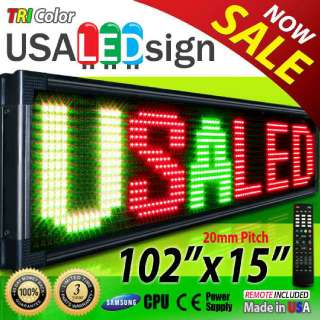 LED SIGN 102x15 20MM   OUTDOOR PROGRAMMABLE SCROLLING MESSAGE BOARD 