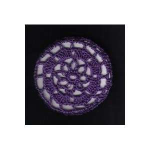    Purple Floral Crocheted Hair Bun Cover  LARGE 