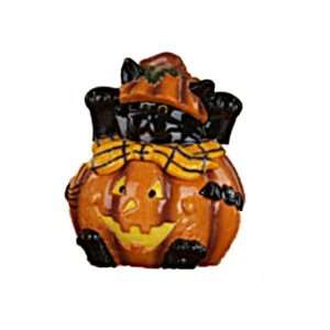  Black Cat and Jack OLantern Halloween Candy Jar