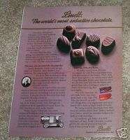 1985 Lindt Chocolates candy Swiss candies VINTAGE AD  